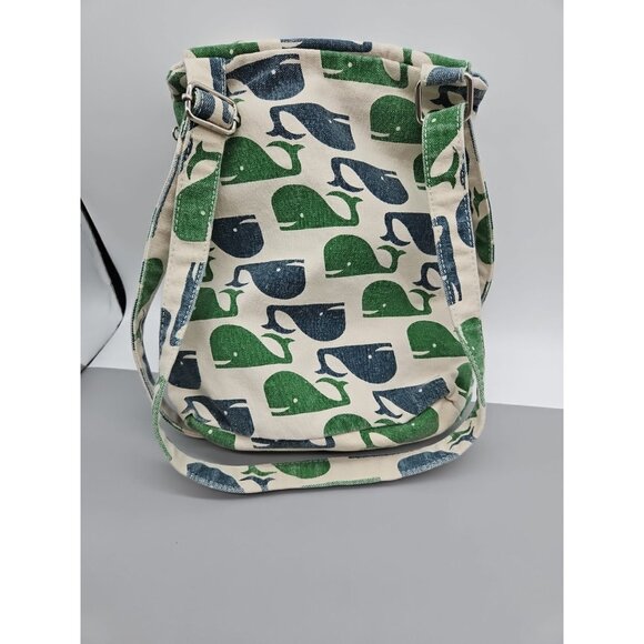 Bungalow 360 Whale Canvas Crossbody Purse Adjustable Polka Dot Lining - Picture 9 of 9